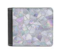 Jubonexis Shattered Mirror Ice Texture Soft PU Leather Bifold Wallet, Coin Purse Credit Pass Case, Durable Card-Holder Slim Billfold for Men Woman Money Storage
