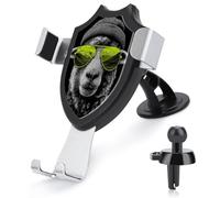 Jubonexis Sheep Head Wearing Sunglasses Car Phone Holder Mount Triangle Clip Base Air Vent Cell Phone Car Mount Automotive Accessories for 4-6 Inches Cell Smartphones