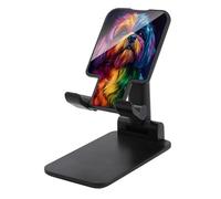 Jubonexis Shih Tzu Dog in Rainbow Colors Cell Phone Stand Foldable Adjustable Phone Stand for Desk