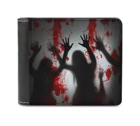 Jubonexis Silhouette of Woman Raised Hands Horror Soft PU Leather Bifold Wallet, Coin Purse Credit Pass Case, Durable Card-Holder Slim Billfold for Men Woman Money Storage