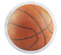 Jubonexis Simple Basketball on White Large Round Carpet Area Rug Mat Modern Non Slip Circular Rugs 36inch(90cm)