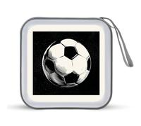 Jubonexis Simple Black and White Soccer Ball CD Case DVD Storage Case Portable for Car Home Travel