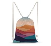 Jubonexis Simple Blue Ridge Mountains Sunset Drawstring Backpack Canvas String Bag Lightweight Sports Gym Bag for Men Women