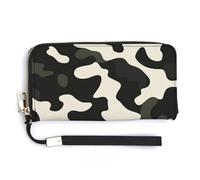 Jubonexis Simple Camo Pattern PU Leather Clutch Long Bifold Wallet, Coin Purse Credit Pass Case, Durable Card-Holder Money Storage for Women Men