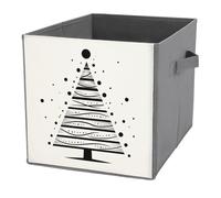 Jubonexis Simple Christmas Tree Black And White Cube Storage Bins Storage Cubes Foldable Decorative Fabric Storage Baskets Home Organizers with Handles for Shelves,Closet, 27x27 CM