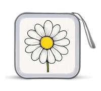 Jubonexis Simple Daisy Flower CD Case DVD Storage Case Portable