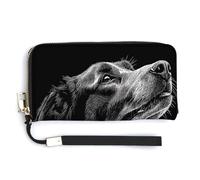 Jubonexis Simple Dog Black and White PU Leather Clutch Long Bifold Wallet, Coin Purse Credit Pass Case, Durable Card-Holder Money Storage for Women Men