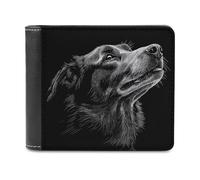 Jubonexis Simple Dog Black and White Soft PU Leather Bifold Wallet, Coin Purse Credit Pass Case, Durable Card-Holder Slim Billfold for Men Woman Money Storage