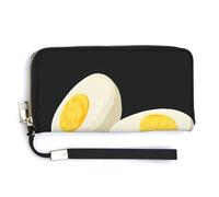 Jubonexis Simple Eggs PU Leather Clutch Long Bifold Wallet, Coin Purse Credit Pass Case, Durable Card-Holder Money Storage for Women Men