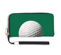 Jubonexis Simple Golf Ball on Green PU Leather Clutch Long Bifold Wallet, Coin Purse Credit Pass Case, Durable Card-Holder Money Storage for Women Men