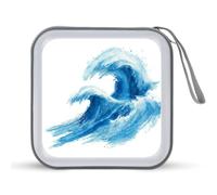 Jubonexis Simple Ocean Waves CD Case DVD Storage Case Portable for Car Home Travel