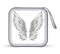 Jubonexis Simple Outline of Angel Wings CD Case DVD Storage Case Portable for Car Home Travel