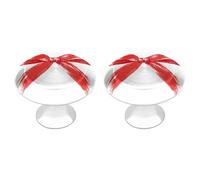 Jubonexis Simple Red Brushstroke Ribbon Bow Round Drawer Cabinet Knobs Handles with Screws,2 Pcs, Drawer Dresser Knob Pulls Decor for Wardrobe Cupboard Home Office Kitchen