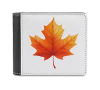 Jubonexis Simple Single Fall Leaf Soft PU Leather Bifold Wallet, Coin Purse Credit Pass Case, Durable Card-Holder Slim Billfold for Men Woman Money Storage