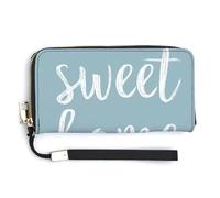 Jubonexis Simple Words Sweet Home and Daisy Flower PU Leather Clutch Long Bifold Wallet, Coin Purse Credit Pass Case, Durable Card-Holder Money Storage for Women Men