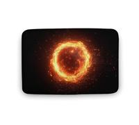 Jubonexis Single Floating Fireball Bathroom Door Rug Mat, Extra Soft Coral Velvet Floor Mat, Rapid Water Absorption Non Slip Comfortable Bath Rugs Mats 15.7"x23.6"