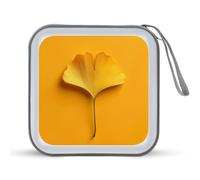 Jubonexis Single Ginkgo Leaf on Yellow CD Case DVD Storage Case Portable for Car Home Travel