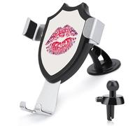 Jubonexis Single Kiss Print with Valentine's Pattern Car Phone Holder Mount Triangle Clip Base Air Vent Cell Phone Car Mount Automotive Accessories for 4-6 Inches Cell Smartphones