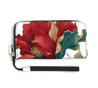 Jubonexis Single Large Poppy Flower PU Leather Clutch Long Bifold Wallet, Coin Purse Credit Pass Case, Durable Card-Holder Money Storage for Women Men
