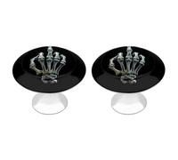 Jubonexis Skeleton Hand Finger Round Drawer Cabinet Knobs Handles with Screws,2 Pcs, Drawer Dresser Knob Pulls Decor for Wardrobe Cupboard Home Office Kitchen