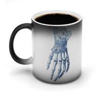 Jubonexis Skeleton Hand with Lace Glove Color Changing Mugs Heat Changing Ceramic Coffee Mug Novelty Funny Tea Water Cup 11OZ