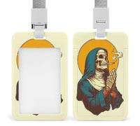 Jubonexis Skeleton Nun Praying Hands Vintage ID Badge Holder Retractable Clip Card Holder Card Protector Name Badge Name Tag for Work Office Doctor Nurse