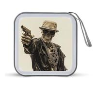 Jubonexis Skeleton Wearing Hat CD Case DVD Storage Case Portable