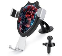 Jubonexis Skull Crown of Thorns Red Roses Dark Fantasy Car Phone Holder Mount Triangle Clip Base Air Vent Cell Phone Car Mount Automotive Accessories for 4-6 Inches Cell Smartphones