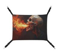 Jubonexis Skull Mouth Spitting Fire Breathable Pet Hammock with Adjustable Straps Reversible Cat Hanging Bed Dog Mats