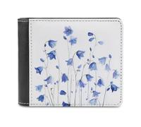 Jubonexis Small Bluebell Flowers Soft PU Leather Bifold Wallet, Coin Purse Credit Pass Case, Durable Card-Holder Slim Billfold for Men Woman Money Storage
