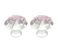 Jubonexis Small Blush Pink Satin Ribbon Bow Round Drawer Cabinet Knobs Handles with Screws,2 Pcs, Drawer Dresser Knob Pulls Decor for Wardrobe Cupboard Home Office Kitchen