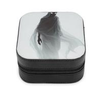 Jubonexis Small Jewelry Box Dark Wispy Shadow Figure Ghost Portable PU Leather Mini Display Storage Holder Boxes Travel Jewelry Case for Women