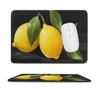 Jubonexis Small Ripe Yellow Lemon Mouse Pad, Small Office Computer Mouse Pads for Desk Laptop with Non-Slip Rubber Base Mouse Mat, Gaming Mouse Pads