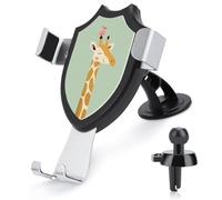 Jubonexis Smiling Giraffe with Pink Bird on Head Car Phone Holder Mount Triangle Clip Base Air Vent Cell Phone Car Mount Automotive Accessories for 4-6 Inches Cell Smartphones