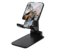 Jubonexis Snow-covered Village Christmas Evergreen Trees Cell Phone Stand Foldable Adjustable Phone Stand for Desk