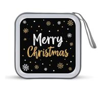 Jubonexis Snowflakes Merry Christmas CD Case DVD Storage Case Portable for Car Home Travel