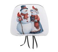 Jubonexis Snowman And His Wife Red Bird Printed Car Headrest Cover,2 Pieces, Elastic Comfort Head Rest Cover for Women Men, Universal Fits Most Cars Van SUV Truck, Car Interior Decor Accessories