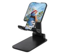 Jubonexis Snowman Holly Mistletoe in The Snowy Landscape Cell Phone Stand Foldable Adjustable Phone Stand for Desk