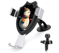 Jubonexis Snowman with A Colorful Scarf And Hat Car Phone Holder Mount Triangle Clip Base Air Vent Cell Phone Car Mount Automotive Accessories for 4-6 Inches Cell Smartphones