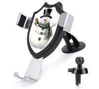 Jubonexis Snowman with Black Top Hat Bird Car Phone Holder Mount Triangle Clip Base Air Vent Cell Phone Car Mount Automotive Accessories for 4-6 Inches Cell Smartphones