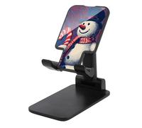 Jubonexis Snowman with Candy Cane Retro Cell Phone Stand Foldable Adjustable Phone Stand for Desk