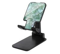 Jubonexis Soft Mint Green Shell Mosaic Cell Phone Stand Foldable Adjustable Phone Stand for Desk