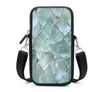 Jubonexis Soft Mint Green Shell Mosaic Crossbody Mobile Phone Bag Smartphone Bag With Adjustable Strap