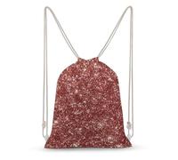 Jubonexis Sparkling Rose Gold Glitter Drawstring Backpack Canvas String Bag Lightweight Sports Gym Bag for Men Women