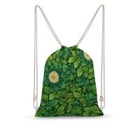 Jubonexis Spiraling Vines Natural Mandala Flower Drawstring Backpack Canvas String Bag Lightweight Sports Gym Bag for Men Women