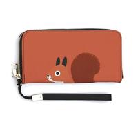 Jubonexis Squirrel Holding A Heart PU Leather Clutch Long Bifold Wallet, Coin Purse Credit Pass Case, Durable Card-Holder Money Storage for Women Men
