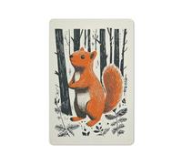 Jubonexis Squirrel Simple Forest Landscape Tin Metal Signs Wall Art Decorations for Bar Pub Club Cafe Room Farmhouse White 30x20cm