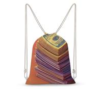 Jubonexis Stack of Dollar Bills Minimal Simple Drawstring Backpack Canvas String Bag Lightweight Sports Gym Bag for Men Women