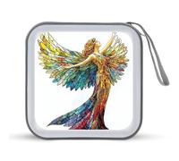 Jubonexis Stained Glass Angel with Wings CD Case DVD Storage Case Portable