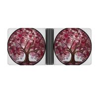 Jubonexis Stained Glass Art Tree Tree Hearts Leaves Soft PU Leather Bifold Wallet, Coin Purse Credit Pass Case, Durable Card-Holder Slim Billfold for Men Woman Money Storage